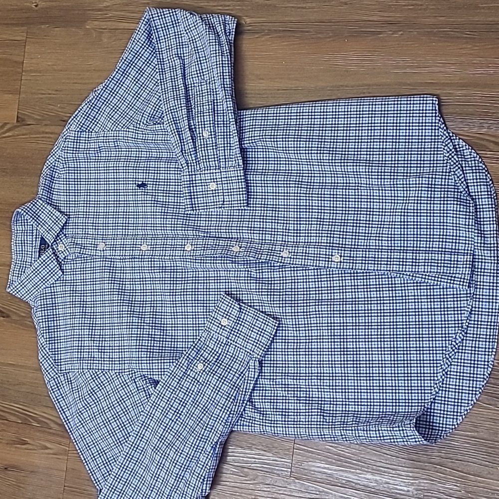 Polo by Ralph Lauren Blue and White Checkered Long‎ Sleeve Shirt for men,s